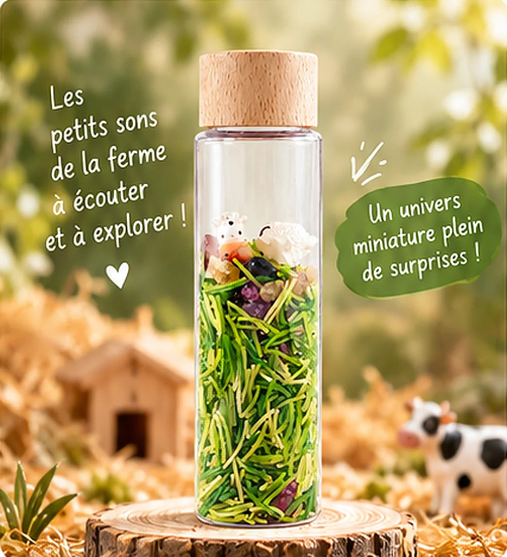 Ferme en folie, bouteille sensorielle sonore.