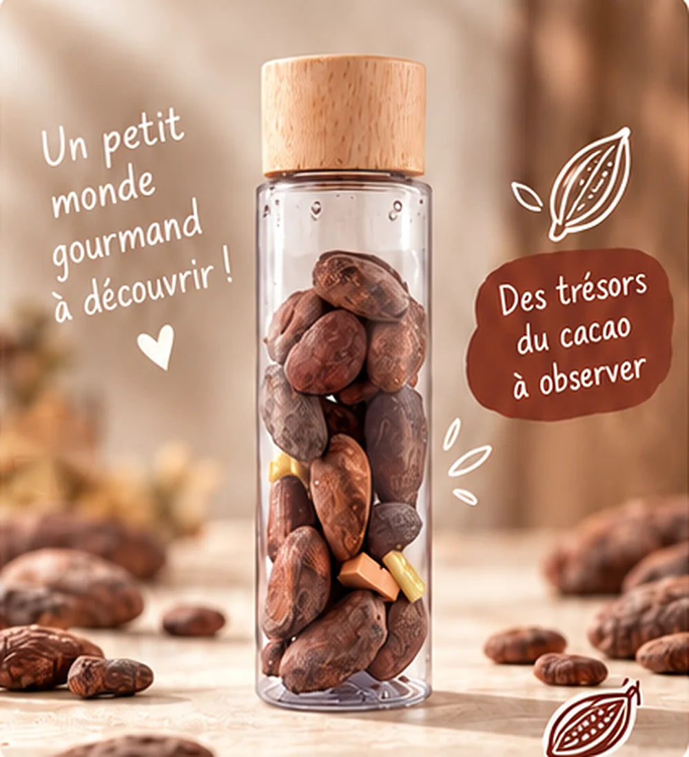 Chaud cacao, bouteille sensorielle olfactive.