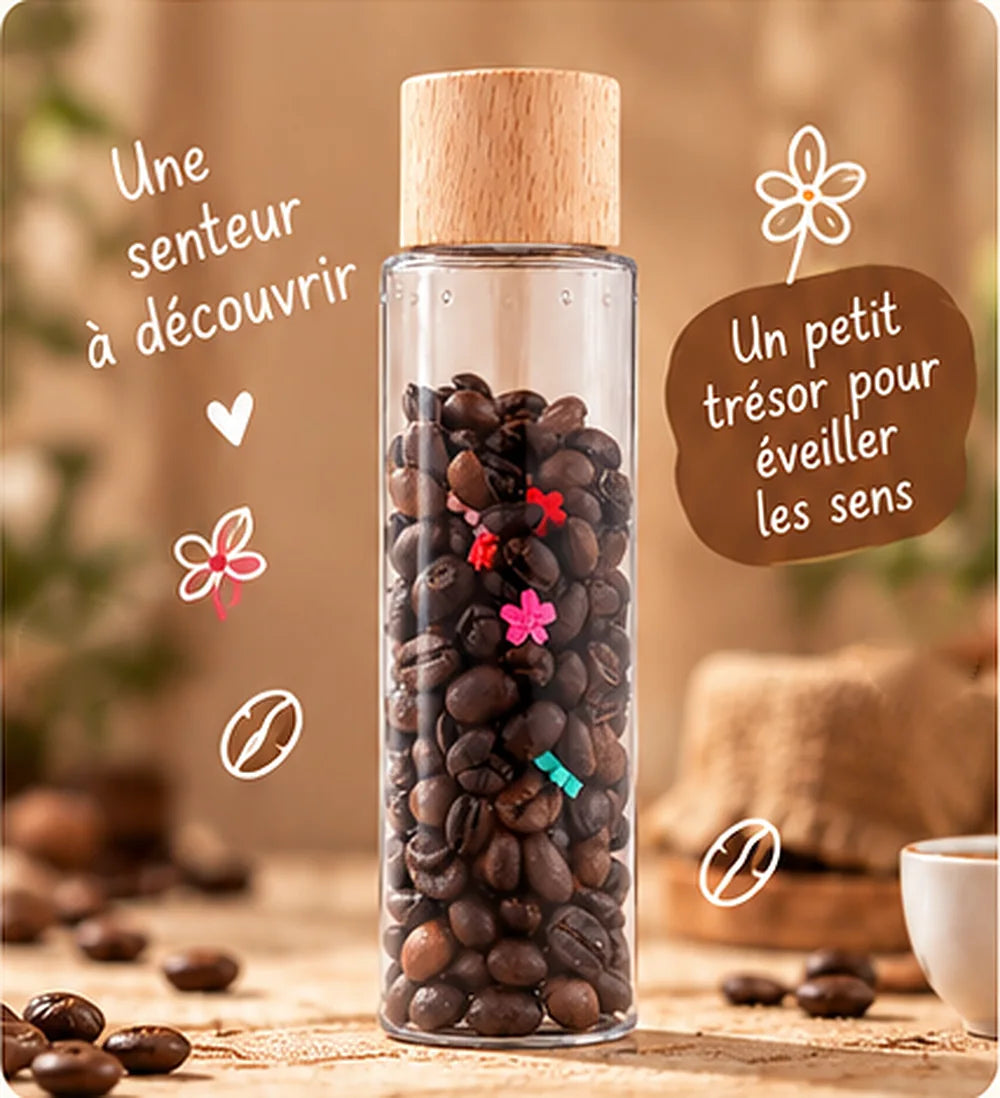 Éclat de café, bouteille sensorielle olfactive.