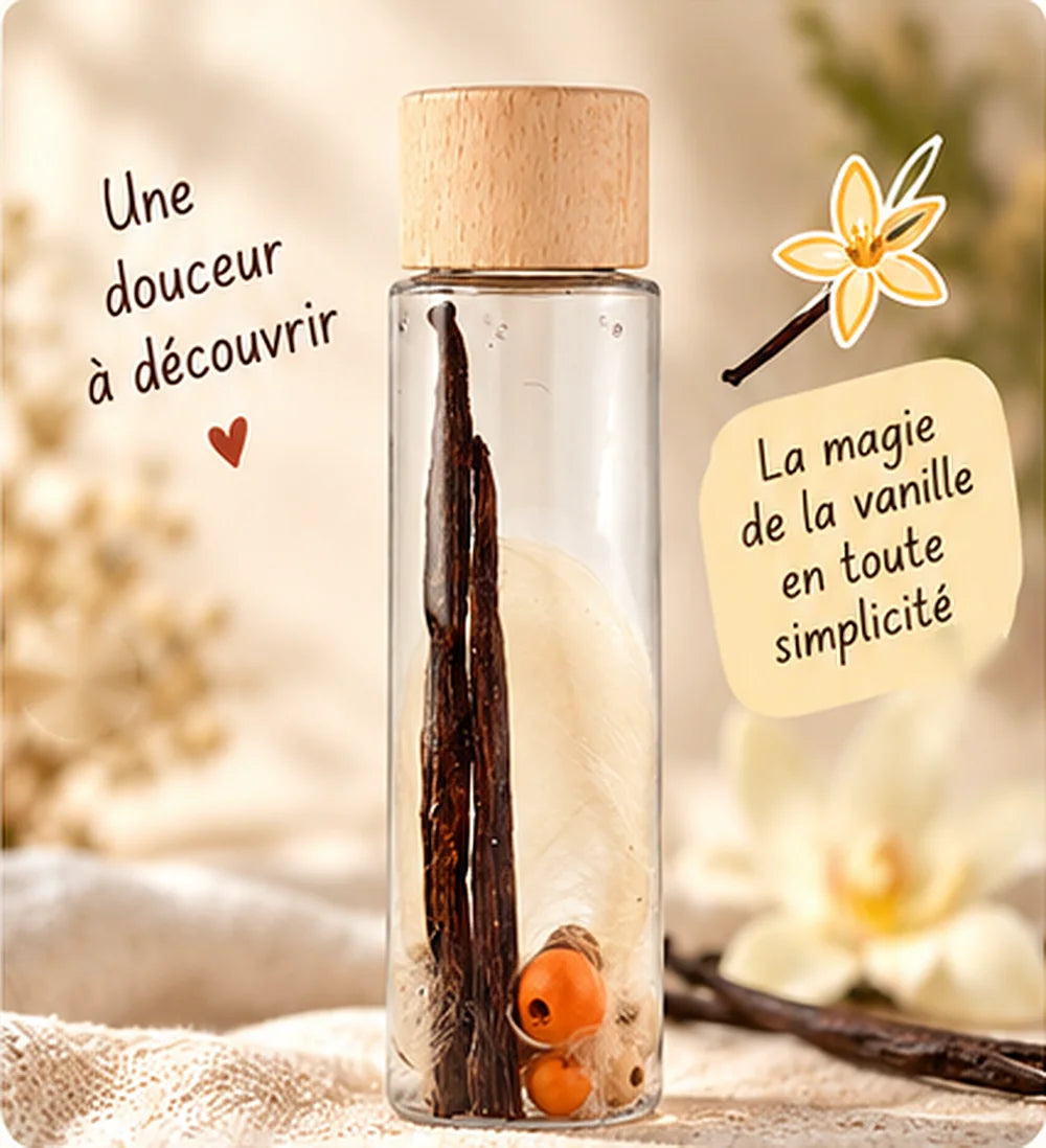Jolie vanille, bouteille sensorielle olfactive.