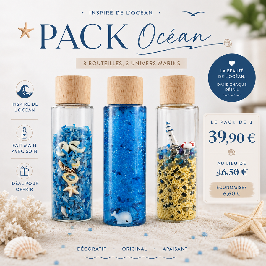 Pack Océan - 3 bouteilles sensorielles
